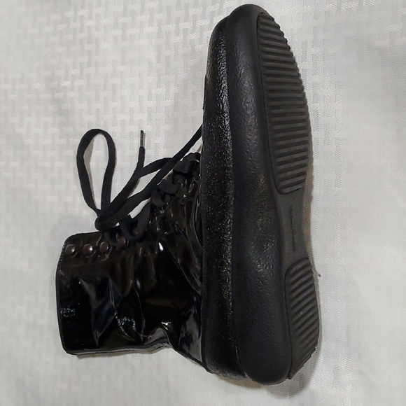 Sonia Rykiel black patent leather Steampunk Goth  laceup boots size 8 - Picture 2 of 16